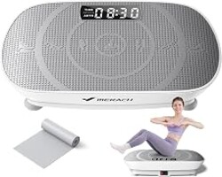 MERACH Vibration Plate Exercise Machine, Whole Body Workout Equipment for Women, Bluetooth and Silicone Pedal, Vibration Plate with Auto Mode, Vibrate Fitness Platform for Home