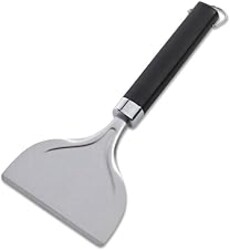 Weber Stainless Steel Griddle Scraper – Non‑Slip Easy‑Grip Handle with Hang Loop for Efficient Grease & Grime Removal, Dishwasher Safe - Griddle Accessory