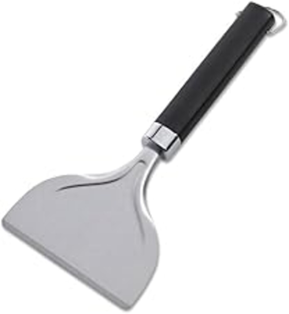Weber Stainless Steel Griddle Scraper – Non‑Slip Easy‑Grip Handle with Hang Loop for Efficient Grease & Grime Removal, Dishwasher Safe - Griddle Accessory