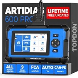 TOPDON ArtiDiag600 Pro OBD2 Scanner, Car Diagnostic Tool for All Systems | Code Reader Scan Tool with 9+ Reset Functions, FCA AutoAuth & CAN-FD, Upgraded Version of AD600S/AD500, Lifetime Free Update