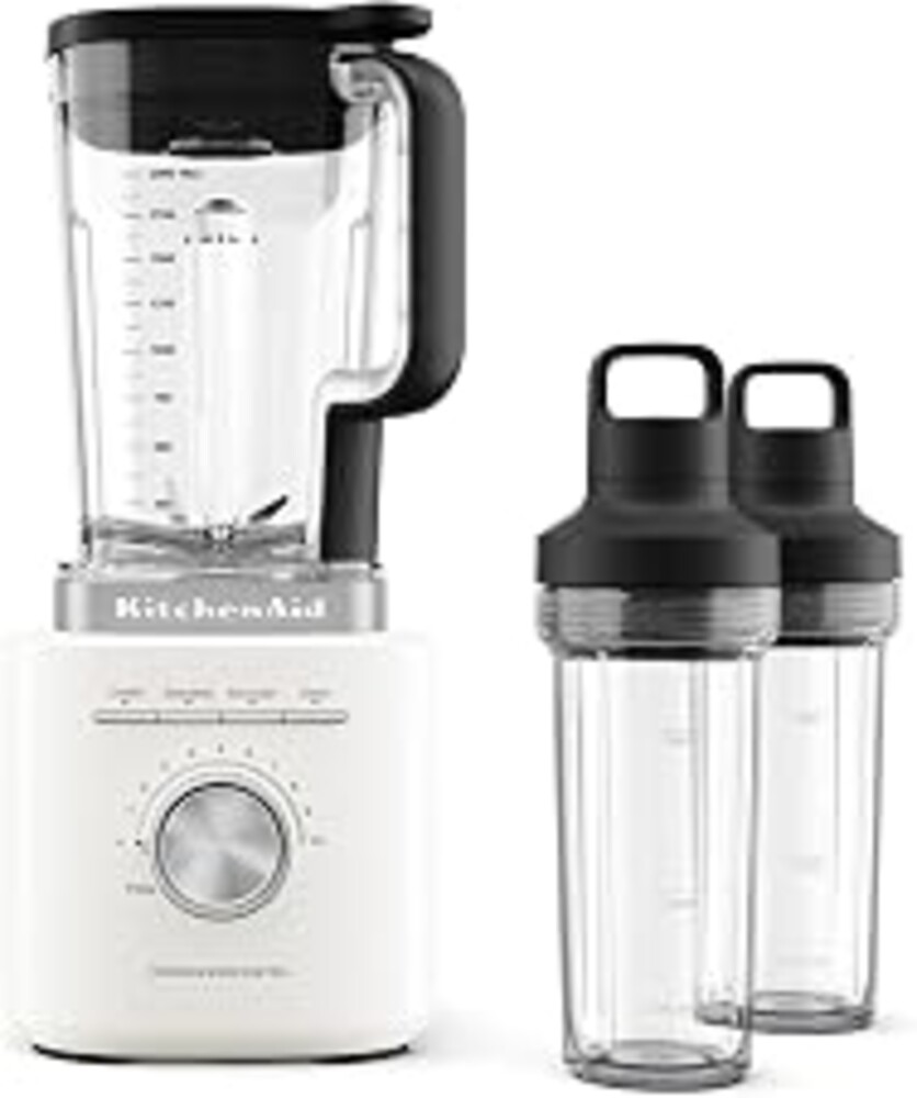 KitchenAid Pure Power Blender with 2 Personal Blending Jars, 1700 Watt Peak Power*, KSB2078, Porcelain White