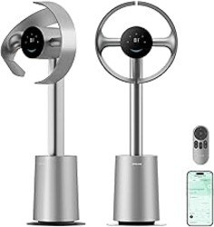DREAME Bladeless Tower Fan for Bedroom, Smart Standing Fan with 270° Spatial Airflow for Whole-Room Circulation, 59ft/s High Velocity, 10 Speeds 3 Modes, Temperature-Adaptive Airflow, MF10-Silver