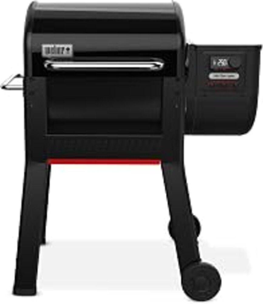 Weber Smoque™ 22‑Inch Pellet Smoker, Black – Outdoor BBQ Pellet Grill Up to 500 Degrees with SmokeBoost, SmoqueVent Airflow System & Rapid React PID Temperature Control