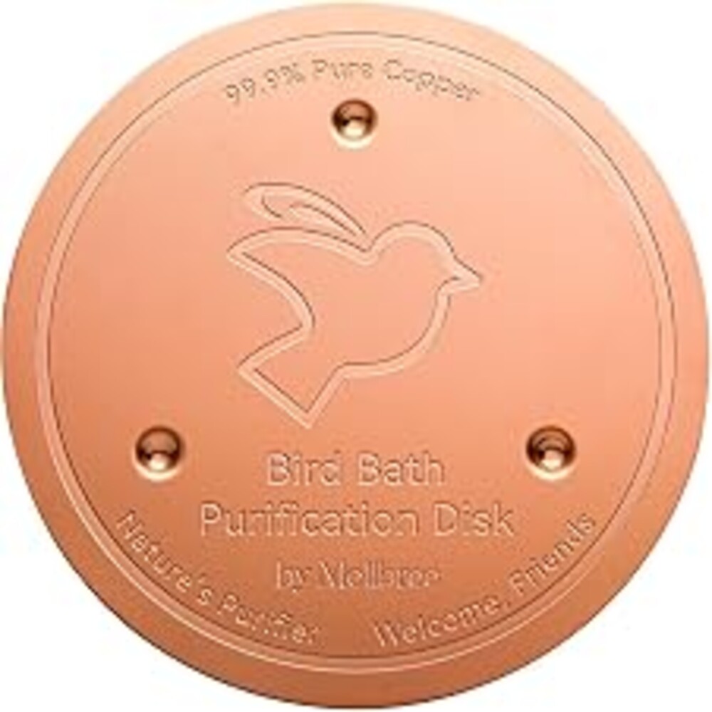 Mellbree Bird Bath Copper Disc, 0.6mm Reinforced 99.99% Pure Copper Cleaning Disk for Physical Safe Clean Water All-Season, Universal Fit for Outdoor Birdbaths, Bowl, Bird Bath Solar