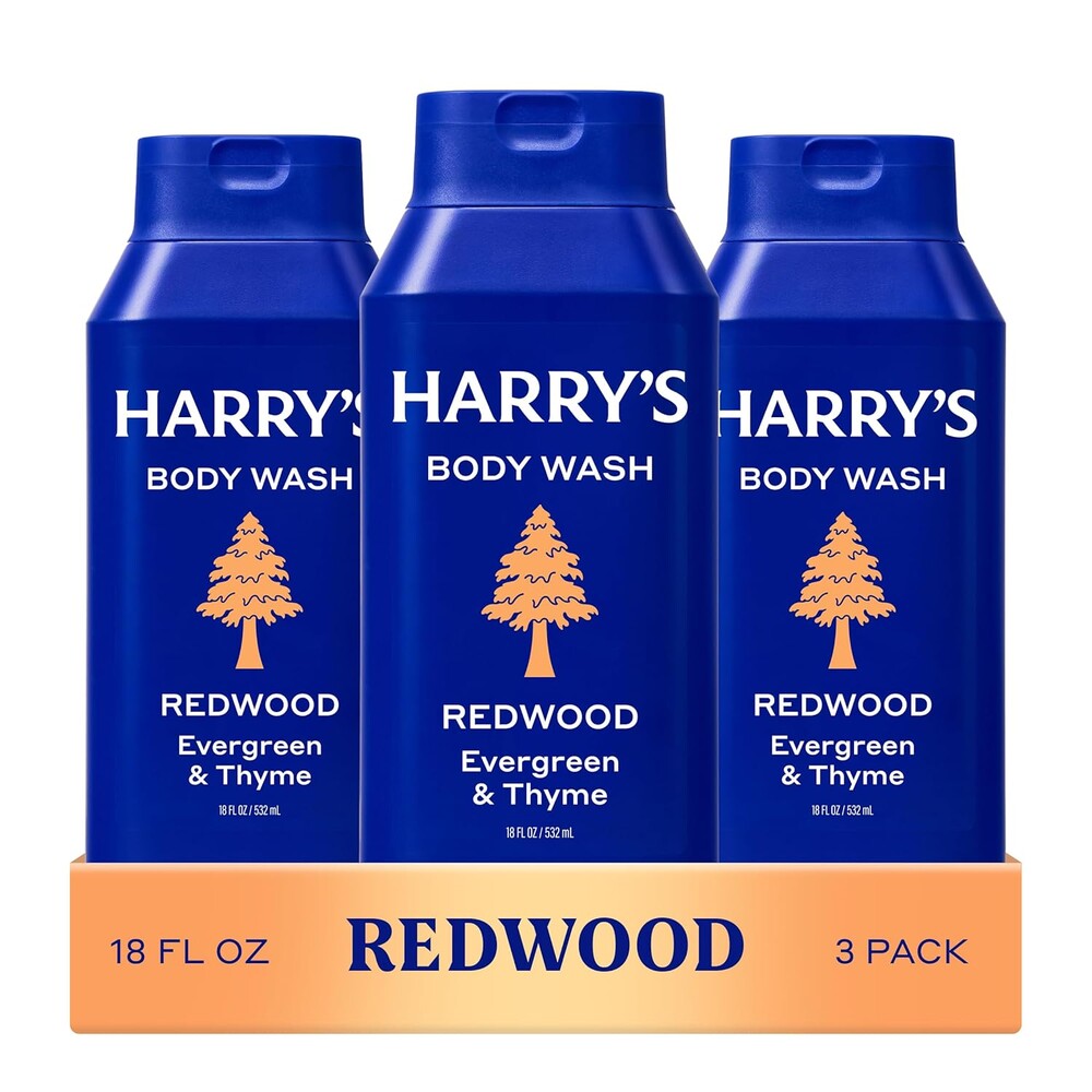 Harry's Men's Body Wash - Redwood - (3 Pack) 18 fl oz - Shower Gel for Men - No Parabens, Sulfates, or Dyes
