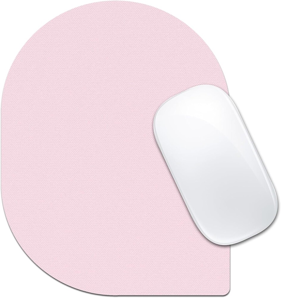 Pink Unique Shape Mouse Pad, 6 x 8 in Oval-Angle Design, Non-Slip Portable Mousepad for Laptop Computer Travel