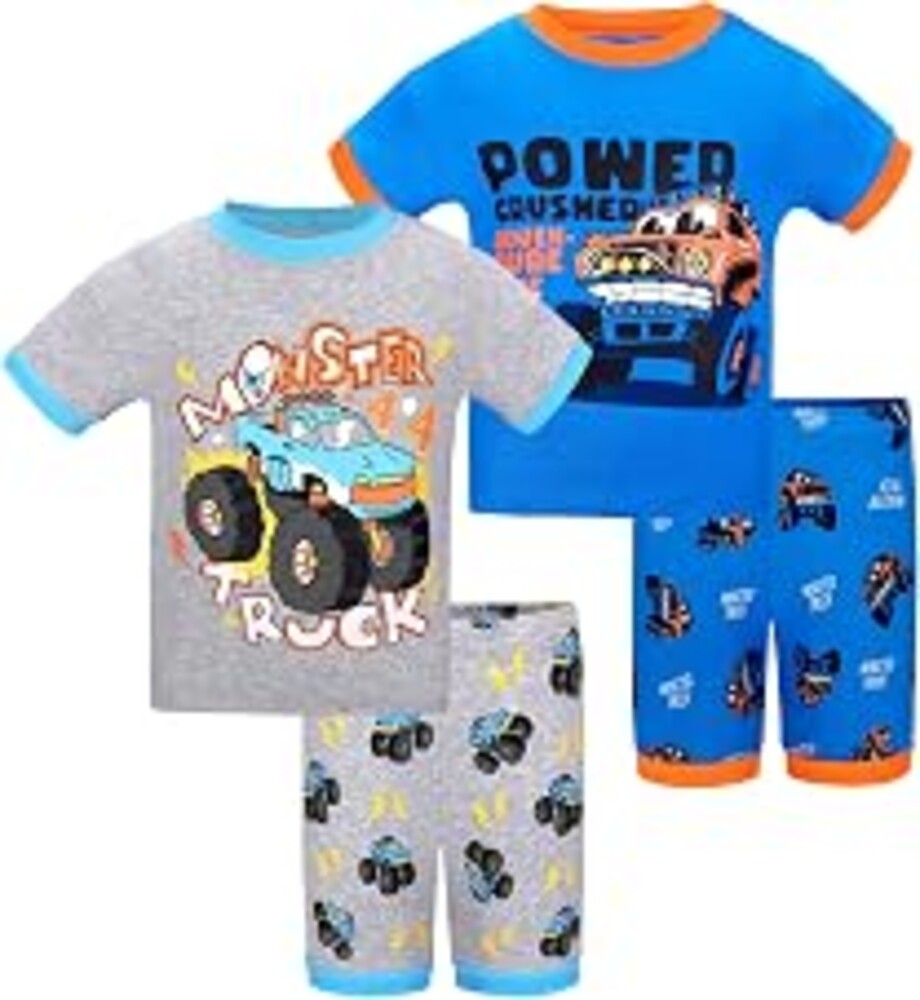 DAUGHTER QUEEN Boys Pajamas 4 Pieces Short Set 100% Cotton Sleepwear Size 18 Months-12 Years