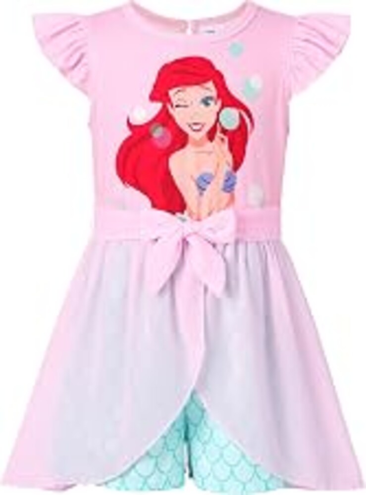 Disney Princess Frozen Elsa Minnie Mouse Stitch Toddler Girl Romper With Skirt Overlay Summer Jumpsuit with Bow 2-6 Years