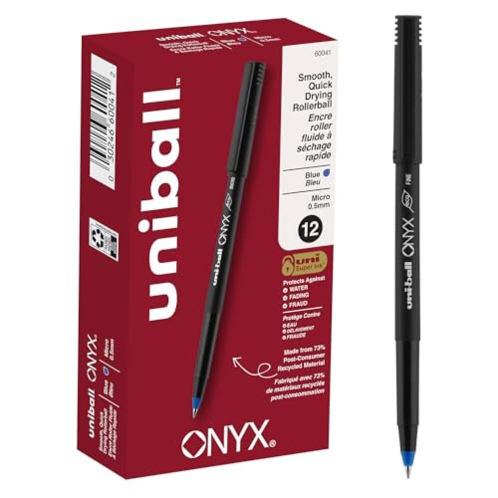 Onyx Roller Ball Stick Dye-Based Pen, Bl