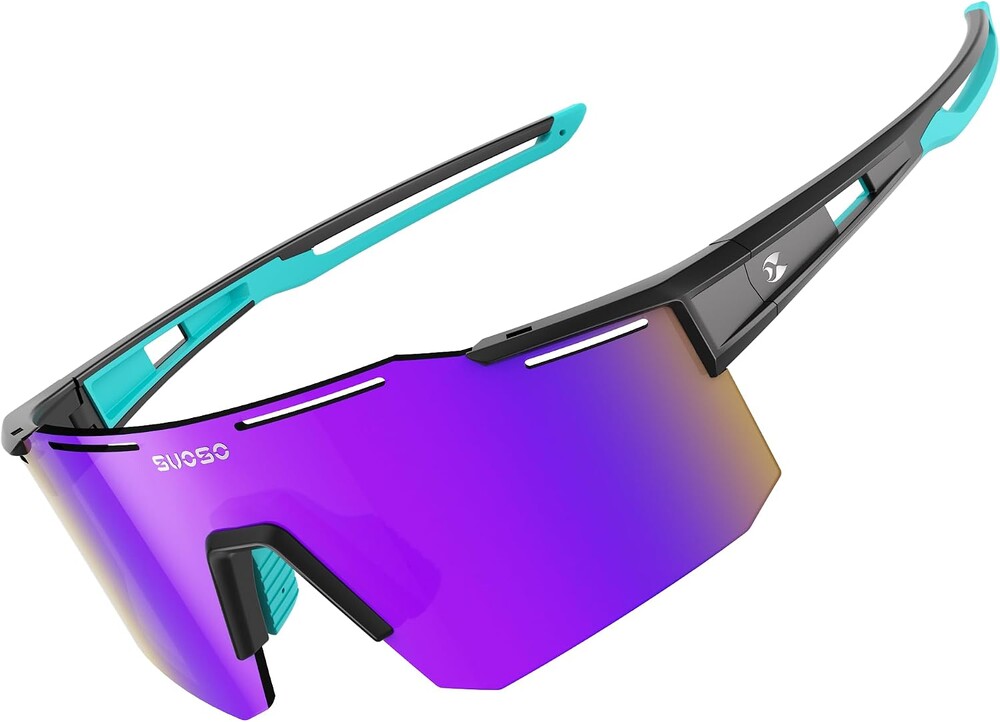 suoso Sports Cycling Sunglasses for Men: Lightweight UV Protection Polarized Sun Glasses for Youth Baseball Softball Running