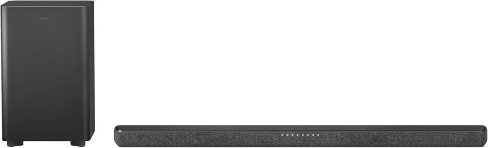 Philips TAB6200 2.1 Channel Soundbar with Wireless Subwoofer - Bluetooth, HDMI eARC, Dolby Atmos, DTS Virtual:X, 240W Max Power, Black