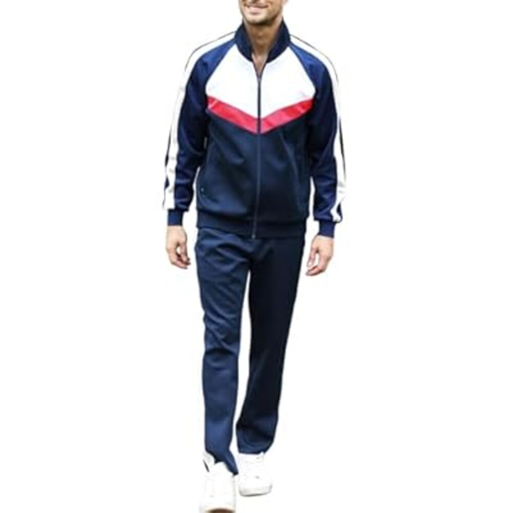 Men's Tracksuits Set 2 Piece Athletic Full Zip Track Suits Workout Jogging Sweatsuit Sets for Men