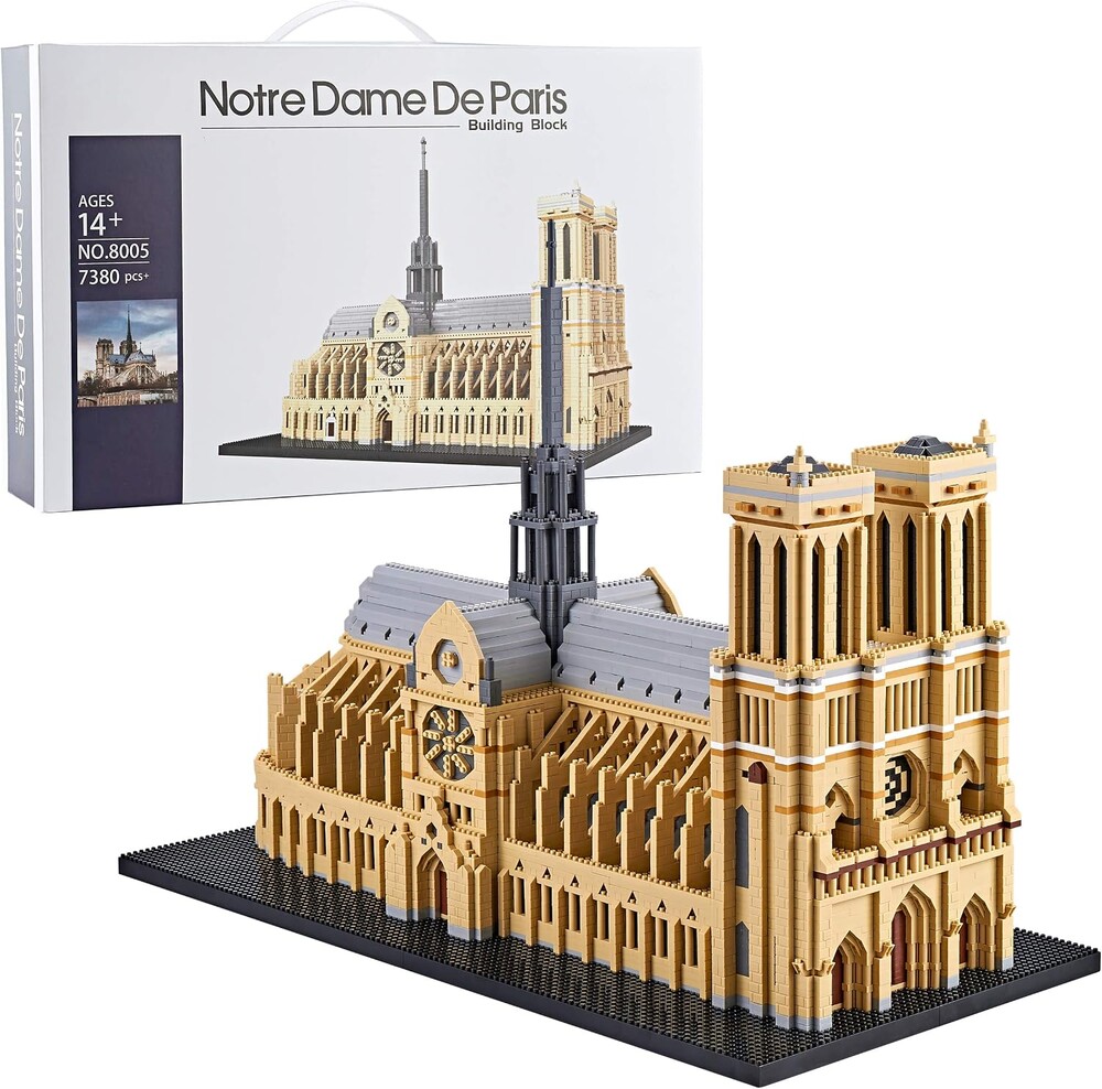Big Notre Dame Cathedral Micro Blocks Set for Adults, 7380 Pcs Large Paris Church City Architecture Building Block Sets, French Iconic Castle Gift for Teen 14+ Home Office Decor