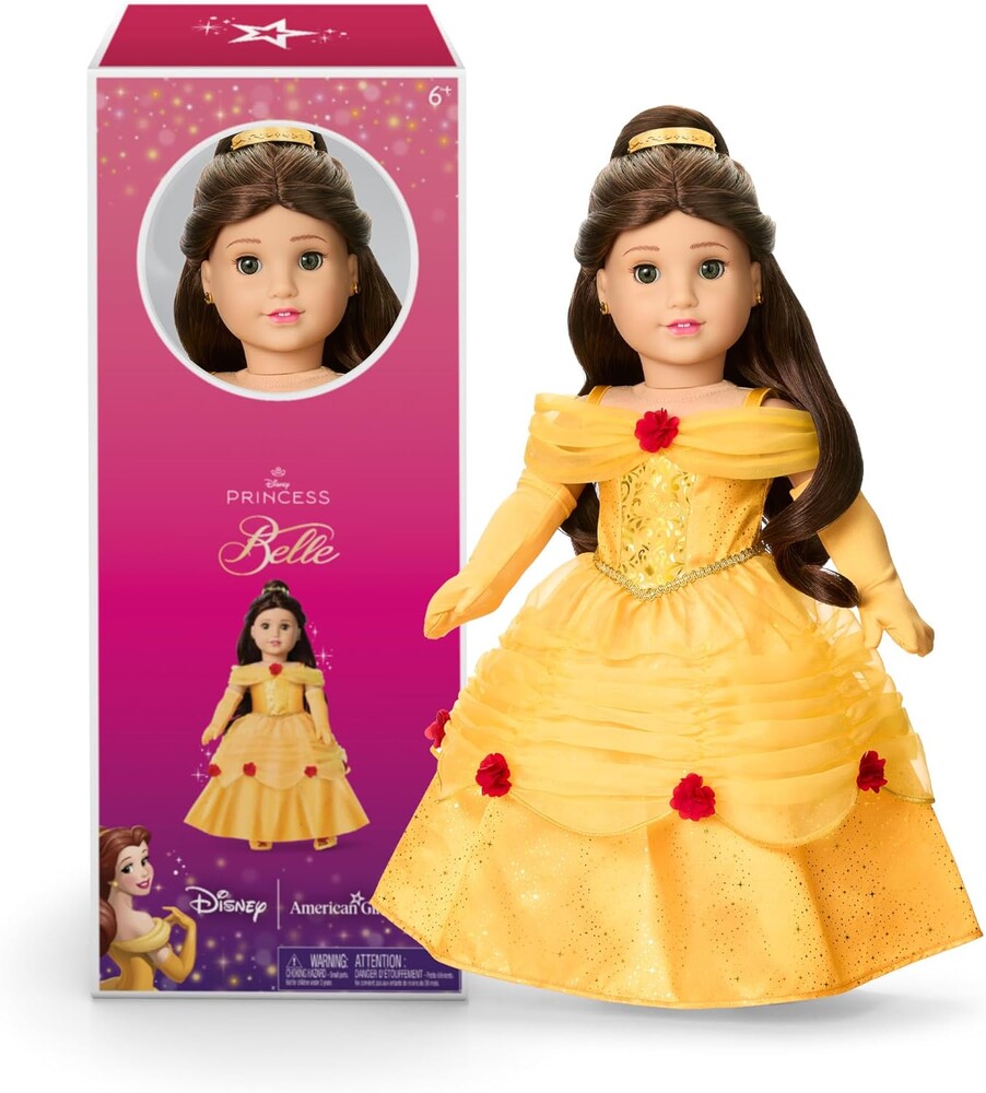 American Girl, Disney, Princess Belle, 18-inch Doll, Long Wavy Brown Hair, Brown Eyes, Includes Accessories, Ages 6+