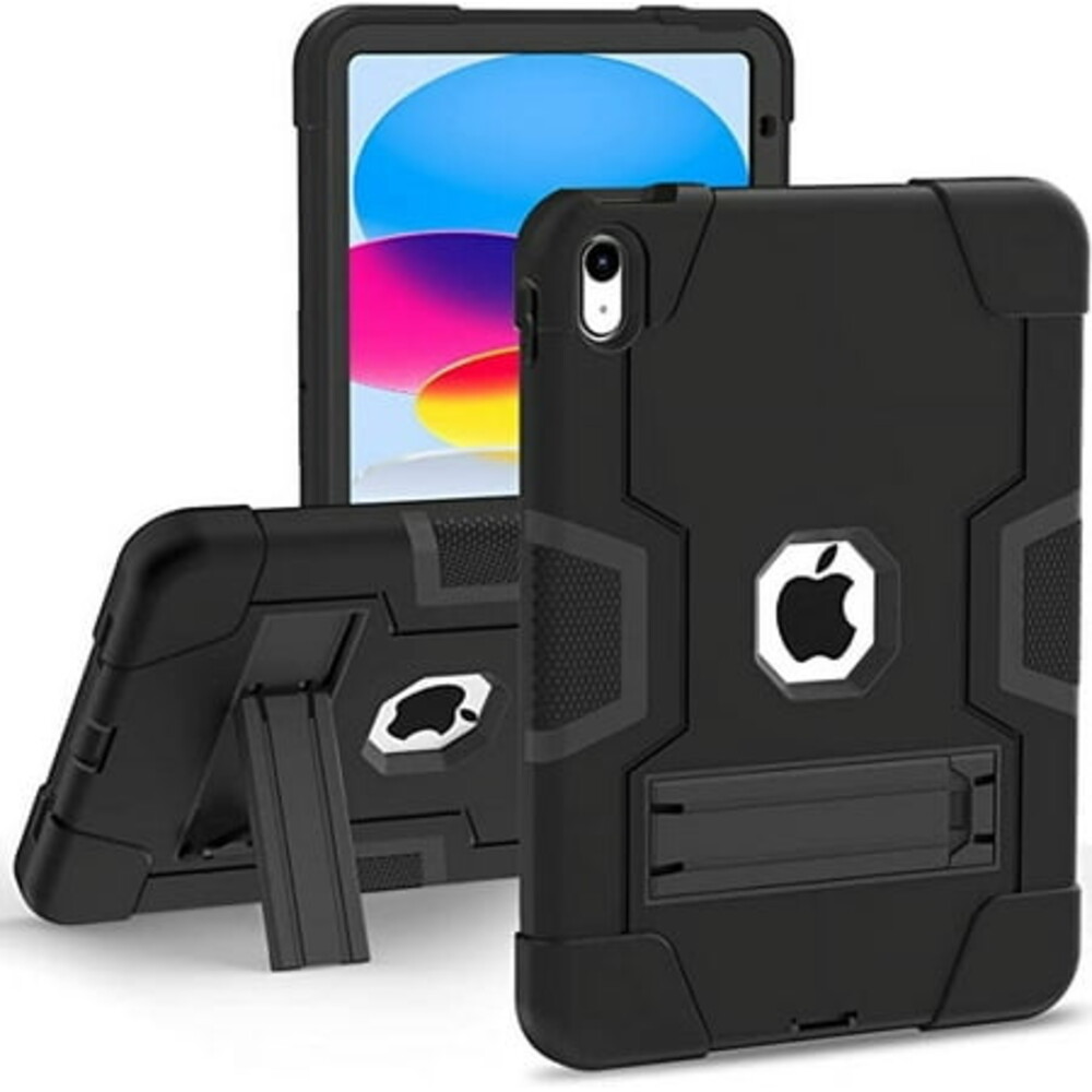 Entronix Tablet Case for iPad, Shockproof Rugged Polycarbonate, with Built Screen Protector, Nine