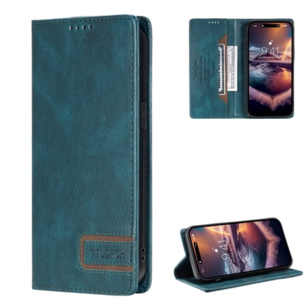 Dteck for iPhone 13 Mini Case Wallet with RFID Blocking Credit Card Holder, Premium PU Leather Magnetic Flip Folio Shockproof Protective Cover for Women Men,Green