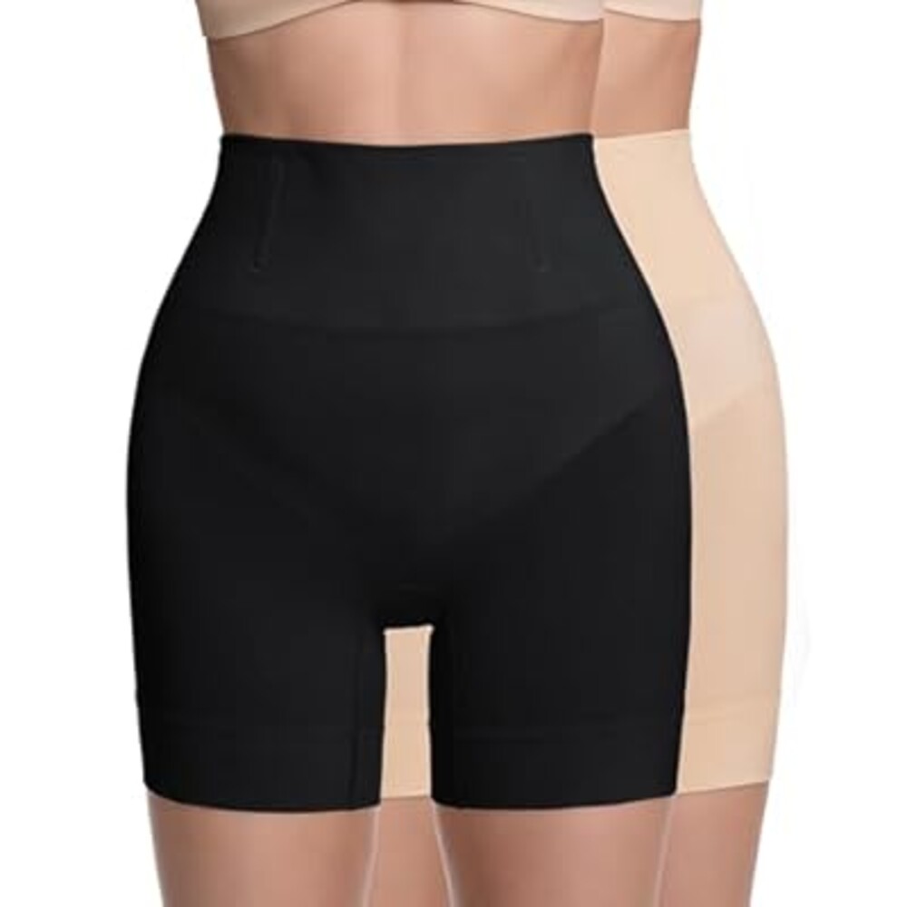 ForeverShaper Tummy Control Shapewear,Mid Waist Body Shaper Shorts Under Dresses,Seamless Shapewear for Women