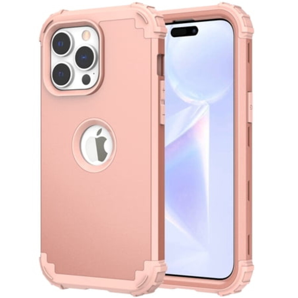 Dteck for iPhone 15 Pro Case, Military Grade Drop Protection Ultra Impact Resistant Shockproof Rugged Protective Case for iPhone 15 Pro,Rosegold