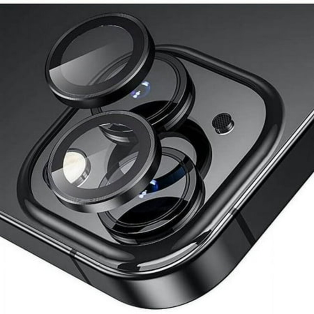 Camera Lens Protector for iPhone 15 & iPhone 15 Plus,Premium HD Clear Tempered Glass Lens Cover Flim[Case Friendly][Scratch-Resistant][Night Circle] Black