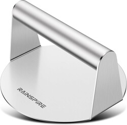 Rainspire Upgraded 304 Stainless Steel Smash Burger Press 5.5 inch Burger Smasher Hamburger Smasher Tool for Griddle, Perfect for BBQ Grill Cooking Gifts for Chef, Silver