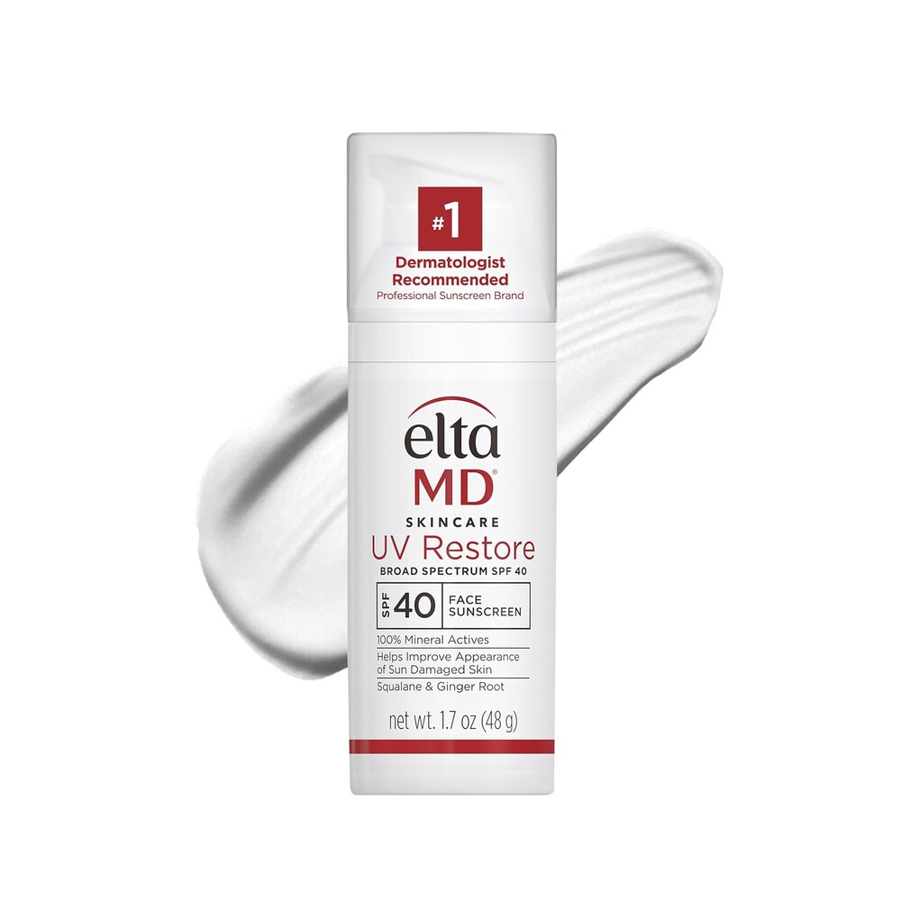 EltaMD UV Restore,Face Sunscreen, SPF 40, Mineral Sunscreen for Sun Damaged Skin Repair, Anti-Aging Zinc Oxide Sunscreen Formula