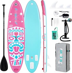 FunWater 8'/10'/10'6"/11'6" Inflatable Stand Up Paddle Board with Premium SUP Paddleboard Accessories, Wide Stable Anti-Slip EVA Deck,Paddle Boards for Adults & Youth of All Skill Levels