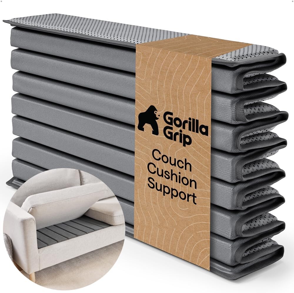GORILLA GRIP Heavy Duty Couch Cushion Support Board to Fix Sagging Sofas, 24 x 54 Wide Loveseat Slip Resistant Thick Boards Add Strong Seat Supports, Replacement Stuffing Firmer Couches, Grey