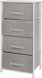 Flash Furniture Harris 4-Drawer Storage Chest of Drawers, Modern Bedroom Dresser with 4 Easy Pull Fabric Drawers and Engineered Wood Top, Light Gray