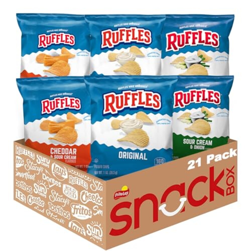 Ruffles Potato Chips, 3 Flavor Variety P