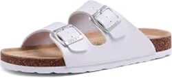 ODOLY Unisex Cork Footbed Slide Sandal, Arch Support Summer Outdoor Sandals with Adjustable Buckle for Women and Men