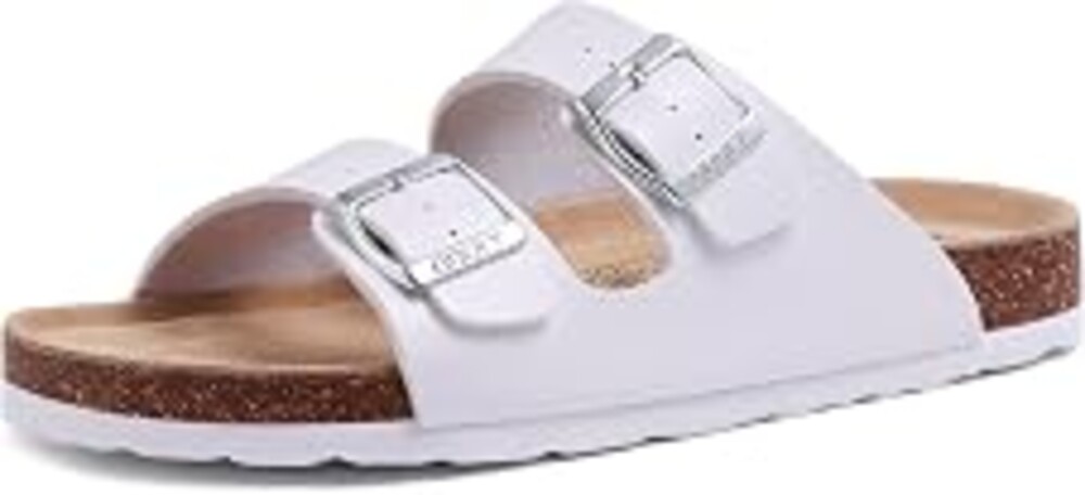ODOLY Unisex Cork Footbed Slide Sandal, Arch Support Summer Outdoor Sandals with Adjustable Buckle for Women and Men