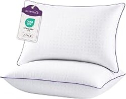 JOLLYVOGUE Pillows King Size Set of 2, Washable Supportive Bed Pillows with Super Soft Down Alternative Fill, Luxury Fluffy Hotel Quality for Side, Back, and Stomach Sleepers