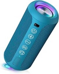 Ortizan Portable Bluetooth Speakers, IPX7 Waterproof Wireless Speaker with 24W Loud Stereo Sound, Outdoor Speaker with Bluetooth 5.3, Deep Bass, RGB Lights, Dual Pairing, 30H Playtime for Home
