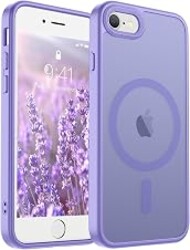 SUPFINE Magnetic for iPhone SE Case 2022 (3rd)/2020 (2nd), iPhone 8 Case (Compatible with MagSafe) (Military Grade Drop Protection) Translucent Matte Phone Cover,Purple