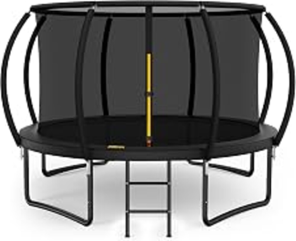 ARMY VANCA 10FT 12FT 14FT 15FT 16FT Outdoor Trampoline with Enclosure Net, Heavy Duty Yard Trampolines, ASTM Approval Recreational Trampolines for Kids and Adults