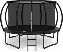 ARMY VANCA 10FT 12FT 14FT 15FT 16FT Outdoor Trampoline with Enclosure Net, Heavy Duty Yard Trampolines, ASTM Approval Recreational Trampolines for Kids and Adults