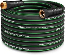 Heavy Duty Garden Hose 50ft, NON-EXPANDABLE Flexible Water Hose, Kink Resistant Lightweight Hybrid Hose, Leakproof Hose Male to Female Fittings
