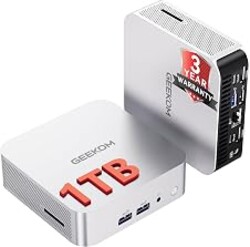 GEEKOM 2026 Business Bulk Choice Mini PC A7 with AMD Ryzen 5 7535HS 16GB DDR5&1TB SSD (Expandable) Office|Daily Work Windows 11 Desktop Mini Computers,3 Quality Supports|USB4|8K|SD