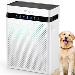 KOIOS Air Purifiers for Home Large Room up to 2400sq.ft, Air Purifier for Home Pets with Washable HEPA Filter, Air Quality Sensor & Aromatherapy, Air Cleaner for Bedroom, Dorm, Office K03