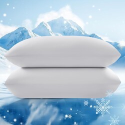 Ice Fabric Cooling Pillowcases 2 Pack, Q-Max>0.5 Coolmax Pillow Cases with Envelope Closure, Silky Soft and Breathable Pillow Covers for Hot Sleepers, Fits King Size Pillows (20x36 Inches), Grey