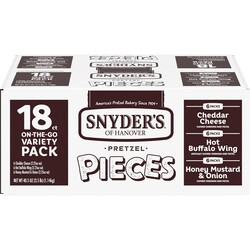 Snyder's of Hanover Pretzel Pieces, Variety Pack of Pretzels Individual Packs, 2.25 Oz, 18 Ct (Pack of 18)