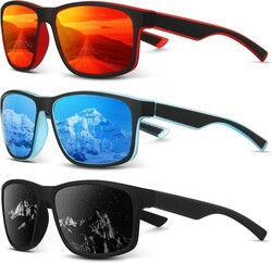 Square Polarized Sunglasses for Men and Women, Mens Sunglasses UV Protection with Lightweight Frame Sun Glasses