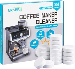 Coffee Machine Cleaner & Descaler Tablets – 24 Count Coffee Maker Cleaning Tablets for Espresso & Drip Machines, Compatible with Keurig, Nespresso, Breville & More