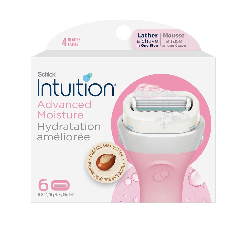 Schick Intuition Razors for Women with Sensitive Skin | 1 Razor & 2 Intuition Razor Blades Refill with Organic Aloe
