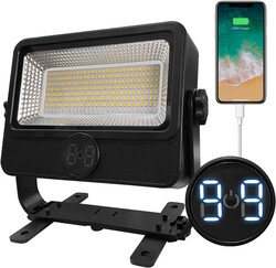 70W Solar Rechargeable Work Light 7000LM, 232 LEDs, 3600mAh, 8H Runtime, IP66 Rainproof, 5 Modes Portable LED Work Light for Emergency, Camping & Repair