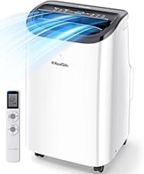 12,000 BTU Portable Air Conditioner Cools Up to 550 Sq.Ft, Auto-Evaporation Low Noise Portable AC Unit with Remote Control Fits for Large Room, Office, Garage, White