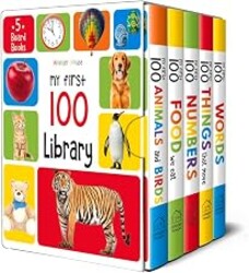 My First 100 Library: Boxset of 5 Early Learning Board Books for Kids/Children (homeschool / preschool / baby/toddler)