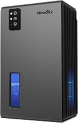 NineSky Dehumidifiers for Home, 1000 Sq.Ft Dehumidifier with 95oz Water Tank, Quiet Dehumidifier for Basement Bathroom Bedroom with 7-Color Ambient Light & Auto Shut Off, (Grey)
