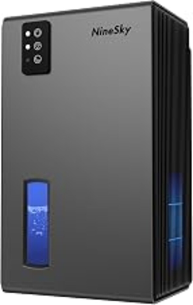 NineSky Dehumidifiers for Home, 1000 Sq.Ft Dehumidifier with 95oz Water Tank, Quiet Dehumidifier for Basement Bathroom Bedroom with 7-Color Ambient Light & Auto Shut Off, (Grey)