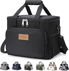 Lifewit Medium Lunch Bag, Insulated Lunch Box, Soft Cooler Cooling Tote for Adult Men Women, Black 12-Can (9L)